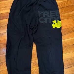 freecity Black Joggers with Yellow Accent